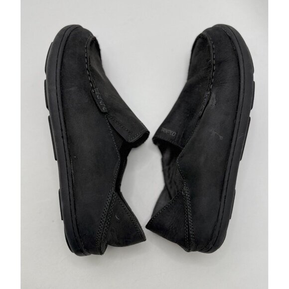 Olukai Moloa Boys Youth‎ Black Leather Slip On Casual Loafers Size 4 See Photos - Picture 10 of 10